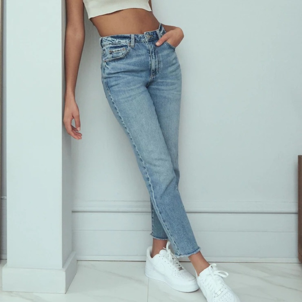Garage Denim Blue Mom Leg Jeans